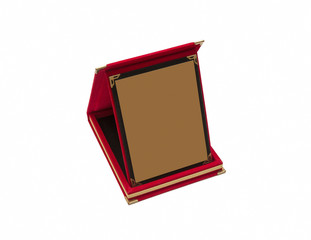 Red Blank Plaque Isolated On White Background