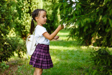 Happy child playing in the nature