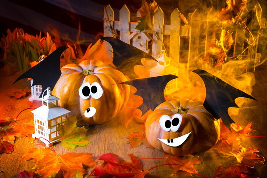 Cheerful Pumpkins for Halloween