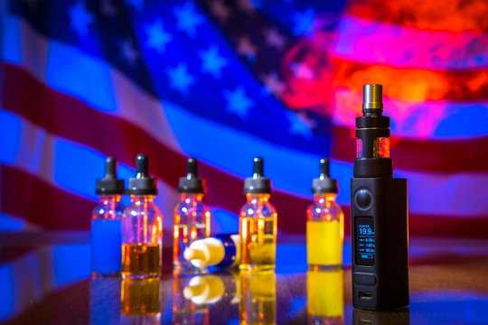 USA Vape. E-cigarettes in the United States of America. Electronic Cigarette and Fluid for Vape
