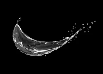 Türaufkleber Spritzer frisches Wasser auf schwarzem Hintergrund © Krafla