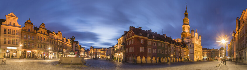 evening panorama of Poznan