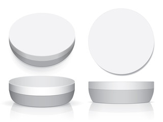 A jar of cream for your design and logo. It's easy to change colors. Mock Up. Vector