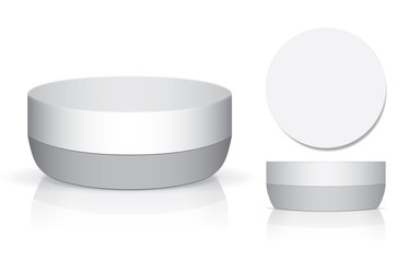 A jar of cream for your design and logo. It's easy to change colors. Mock Up. Vector