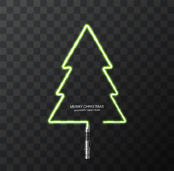 Vector modern concept Christmas tree and light swords