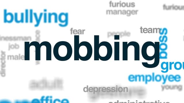 Mobbing animated word cloud, text design animation.