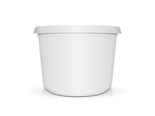 White plastic glass for your design and logo. It's easy to change colors. Mock Up. 