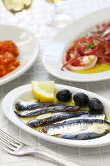 marinated anchovies, spanish tapas food