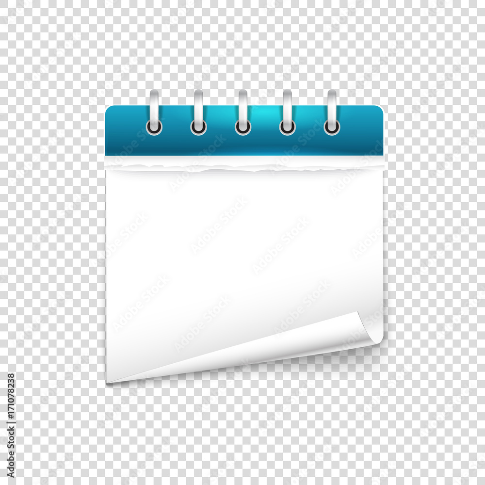 Aufkleber paper diary on transparent background vector mockup. template for a text