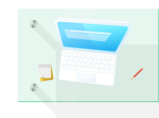Modern computer on the table vector illustration
