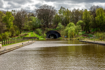 A tunnel connecting top of Falkirk Wheel with Union canal locks