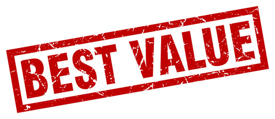 square grunge red best value stamp