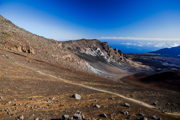 Volcanic crater at Haleakala National Park on the island of Maui, Hawaii.