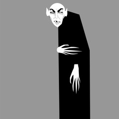 Illustration of the famous vampire Nosferatu - obrazy, fototapety, plakaty