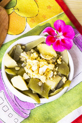 delicious dish of green beans with egg