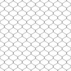 Fototapeta premium Seamless wired netting fence. Simple black vector illustration on white background.