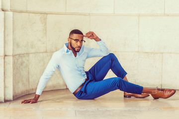 Portrait of Young African American Man with beard