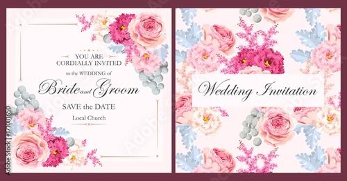 Vintage wedding invitation