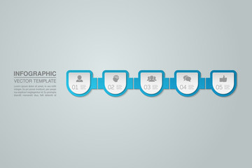 Vector infographic template for diagram, graph, presentation, chart, business concept with 5 options.