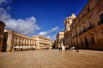 Fototapeta premium Ortigia island in Syracuse, Sicily, the cathedral