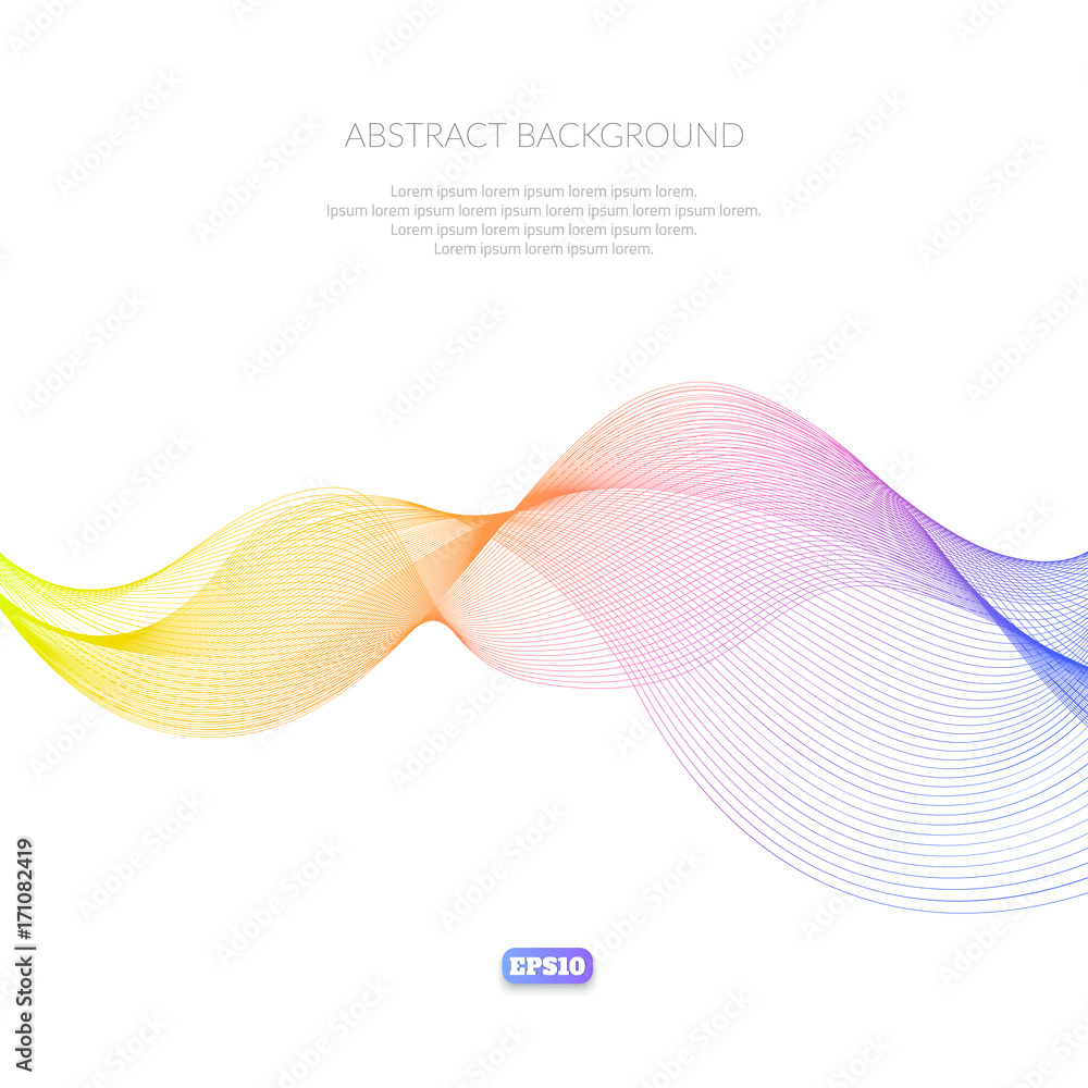 Poster abstract background with geometric pattern of lines. wave and distortion of forms. glide in the air.