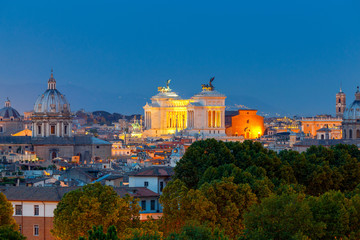 Fototapeta na wymiar Rome. Aerial view of the city at night.