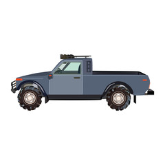 Pickup truck flat vector illustration