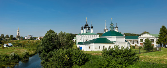 Panorama of the historical center of Suzdal. Vladimir region, Golden ring, Russia.