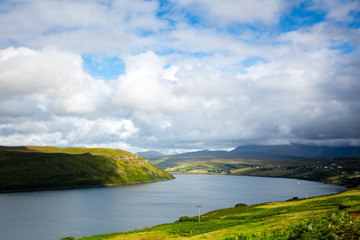 Fototapeta na wymiar view towards loch harport on the isle of skye