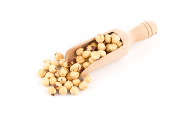 Closeup view of hazelnuts