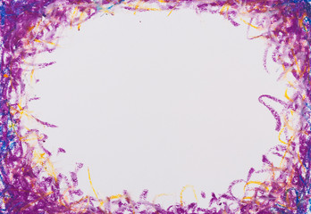 crayons blue purple frame