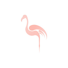 Simple abstract flamingo logo design for company