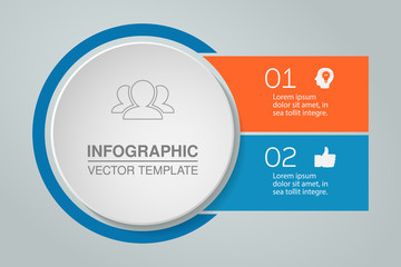 Vector infographic template for diagram, graph, presentation, chart, business concept with 2 options.
