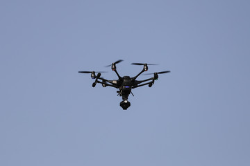 Black hexacopter helicopter
