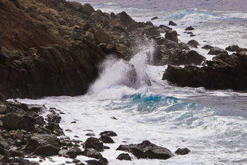 ocean wild beach rocks