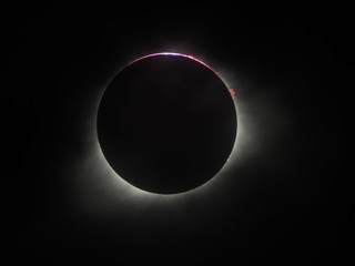 solar eclipse red and white