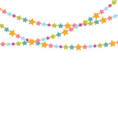 Party Background with Star Confetti Vector Illustration