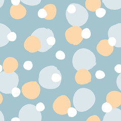 Abstract seamless pattern. Circles drawn with brush. Watercolor, sketch, ink.