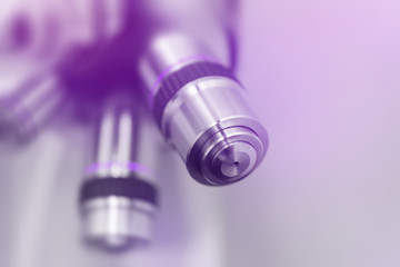 Optical microscope - science and laboratory equipment. Microscope is used for conducting planned,...