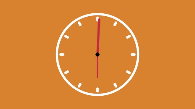day cycle on clock animation 10 seconds long orange
