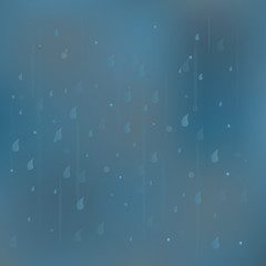 Vector Photo Realistic Image Of Raindrops Or Vapor Trough Window Glass