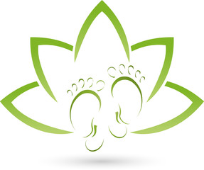 Füße und Blätter, Fußpflege und Heilpraktiker Logo