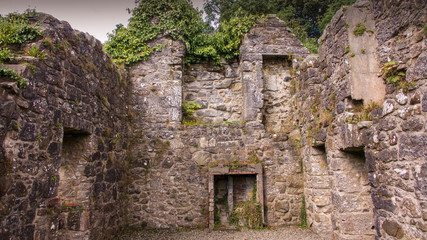 The ruins of Mugdock Castle in Mugdock Country Park near Glasgow in Scotland, UK.