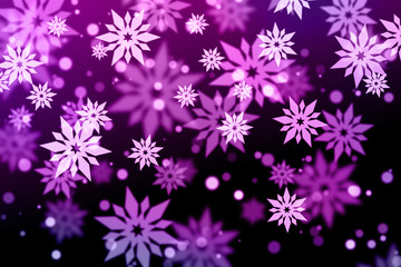 Winter Texture With Snowflakes, Bokeh Background.
