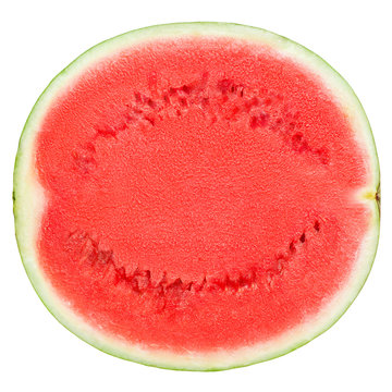 slice of delicious ripe watermelon without seeds, clipping path, on a white background, isolated, high quality photo