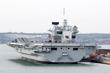 Aircraft Carrier in Port