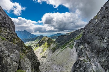 Fototapeta na wymiar Tatra mountains panorama from Orla Perc, Poland landscape,