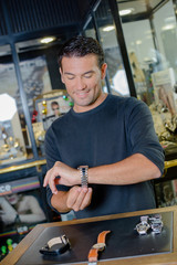 man buying a watch