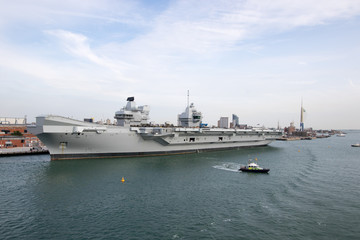 Aircraft Carrier in Port