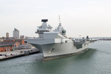 Aircraft Carrier in Port
